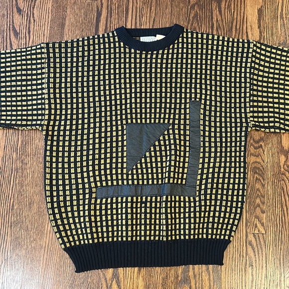 Vintage 90s Knit Sweater with Patches - Picture 7 of 11